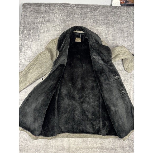 Vintage Sears The Mens Store Jacket Mens 48 Gray 70s Wool Overcoat Single Breast - Picture 6 of 15